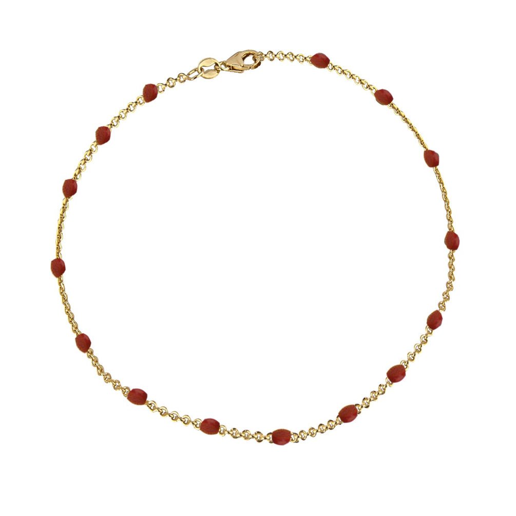 Jeberg Jewellery Armband Ivy Beaded Ruby Wine, vergoldet