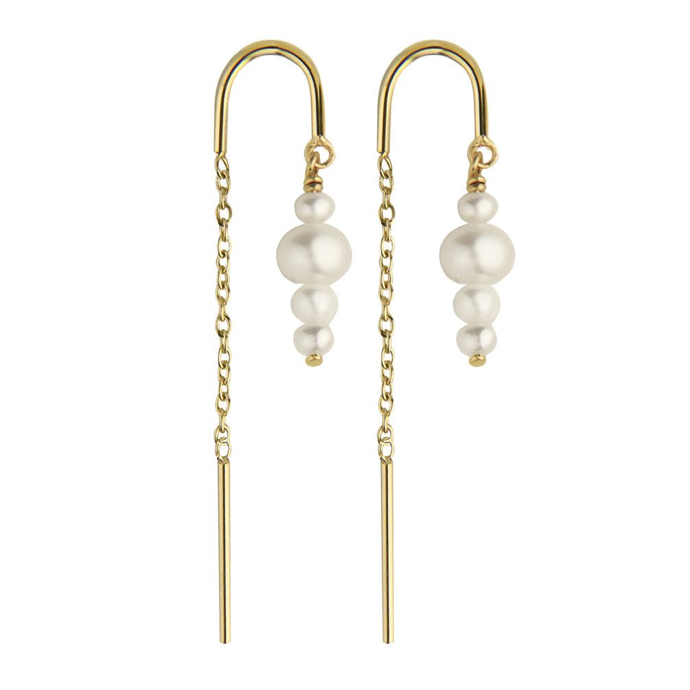 Jeberg Jewellery Ohrringe Cordelia Pearls on a row, vergoldet