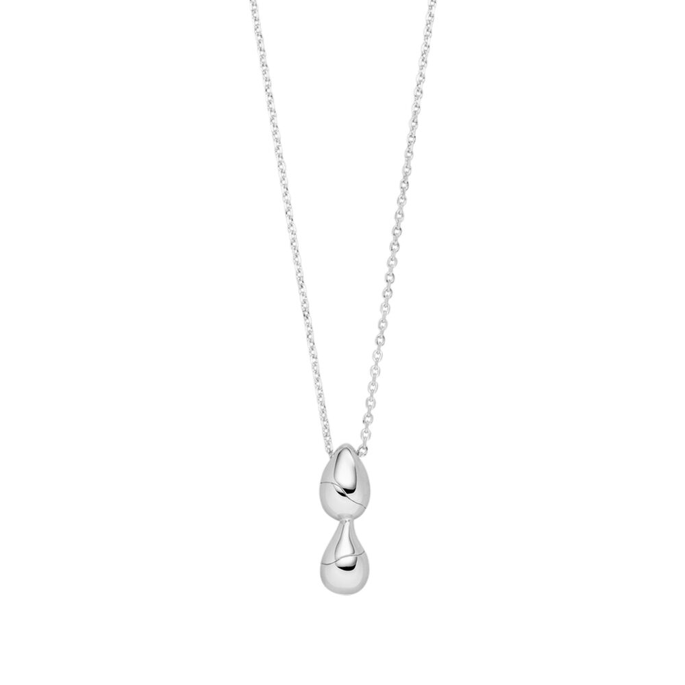 Leaf Kette Two Drops, Silber