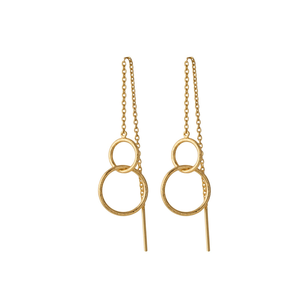 Pernille Corydon Ohrringe Double Plain Earchains, vergoldet