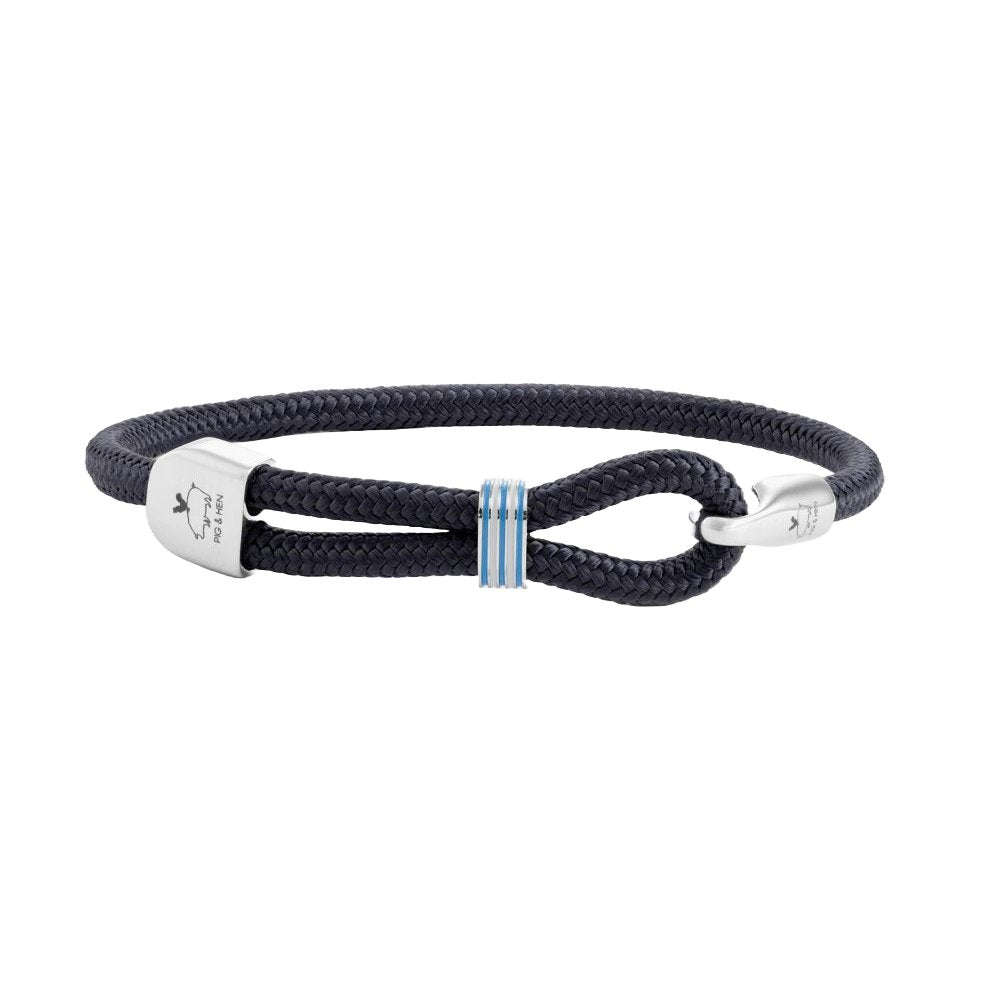 Pig & Hen Armband Captain Carl, Navy/Silver