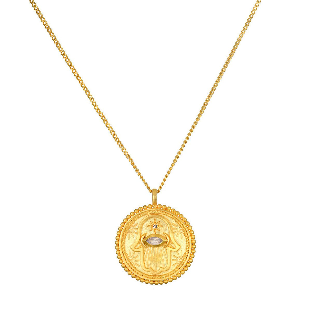 Satya Jewelry Kette Cradled in Positivity Hamsa, vergoldet