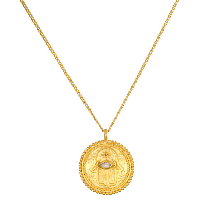 Satya Jewelry Kette Cradled in Positivity Hamsa, vergoldet