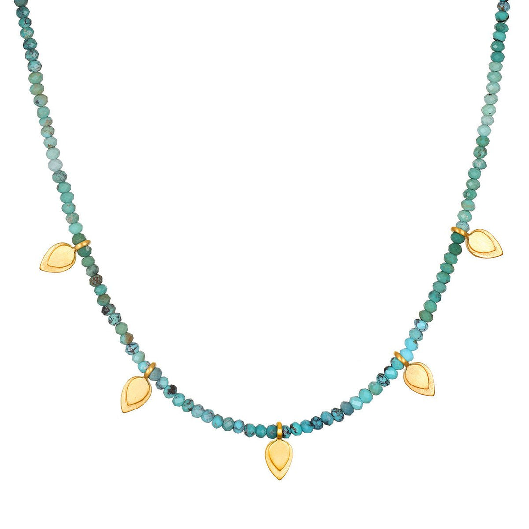 Satya Jewelry Kette Emerging Hope Turquoise Petal Choker, vergoldet