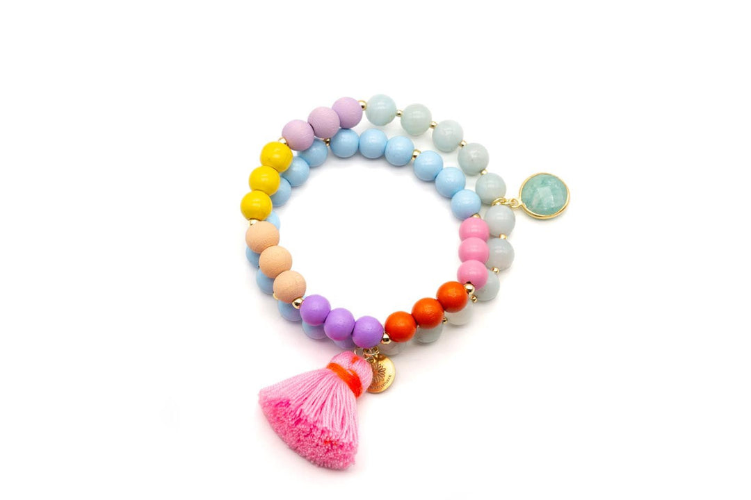 Schmückstück Armband Mala Twin Sorbet, vergoldet