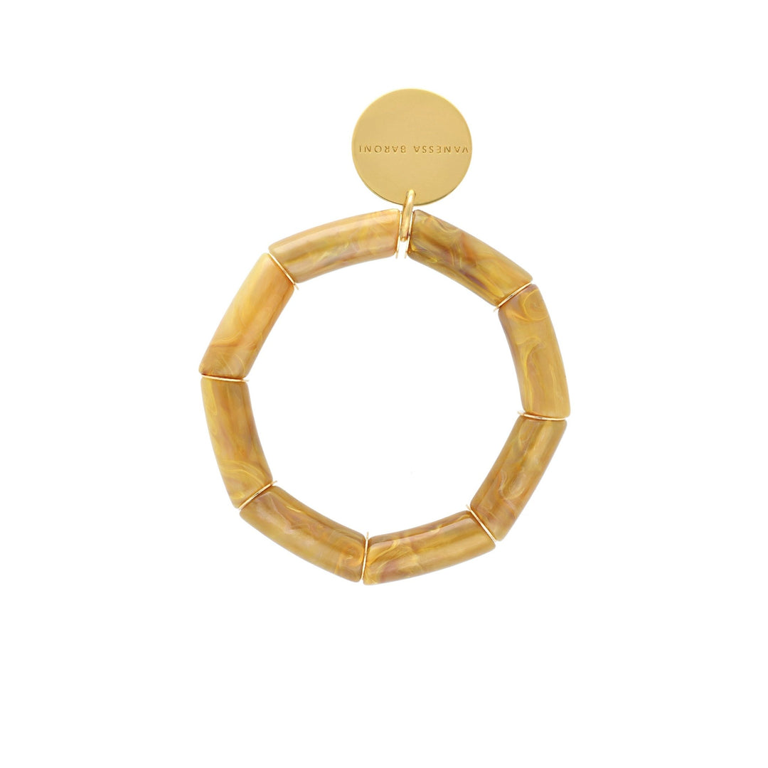 Vanessa Baroni Armband Flex, ocher marble, vergoldet