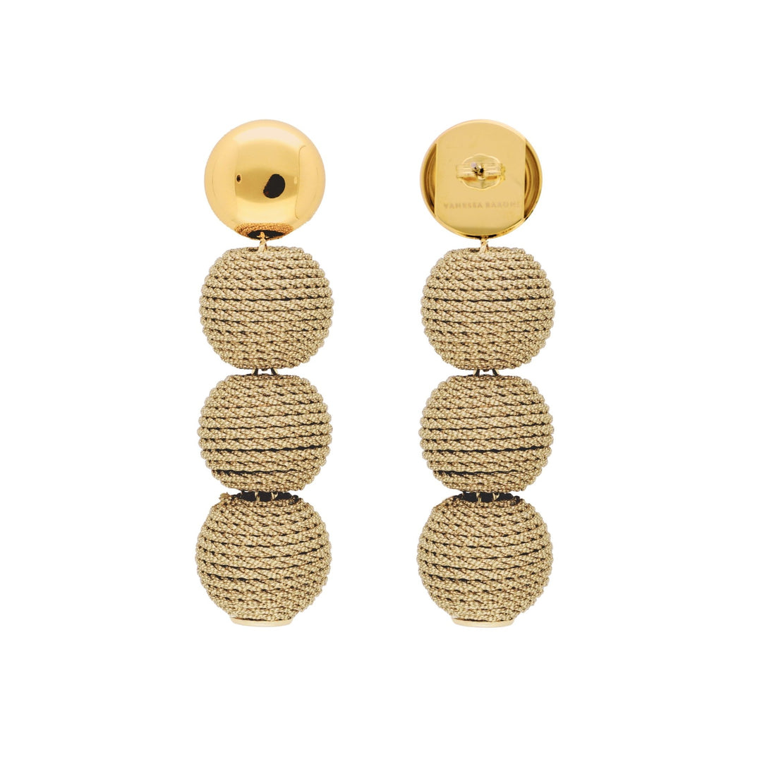 Vanessa Baroni Ohrringe Wrapped Small Beads, gold, vergoldet